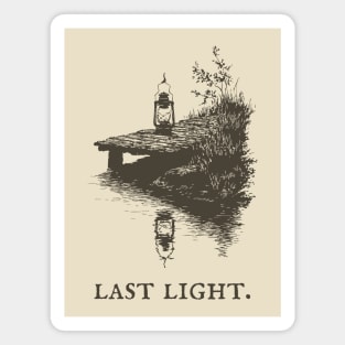Last Light Lantern on a Dock Illustration Magnet